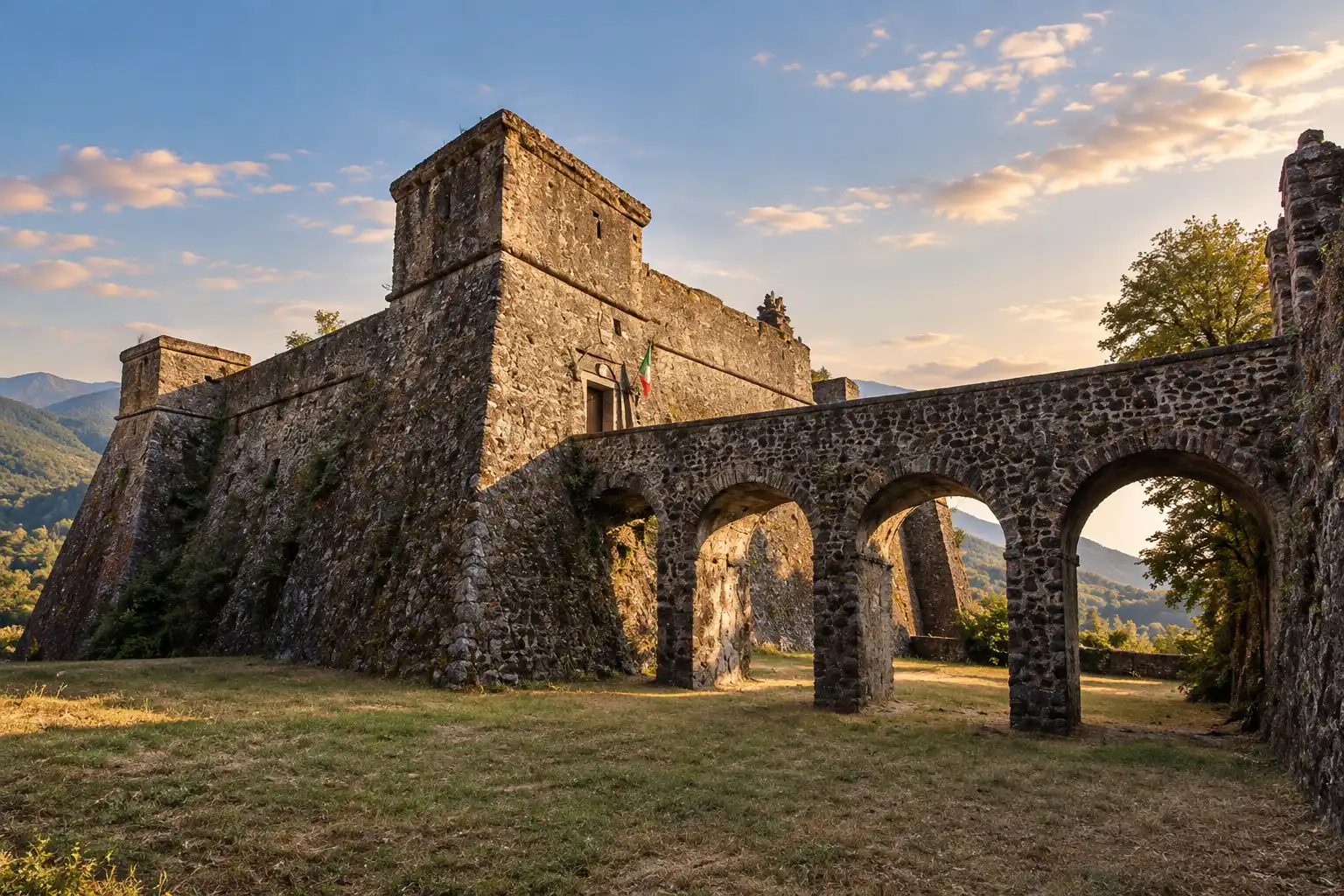 Brunella Fortress Aulla View of the Brunella Fortress in Aulla